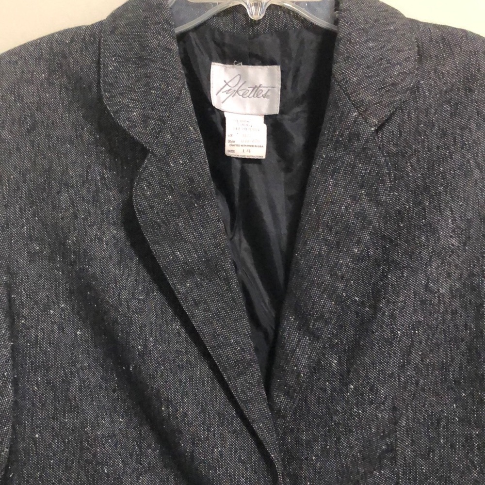 Pykettes Blazer Jacket SZ 14 Tweed  Black White - Picture 3 of 6